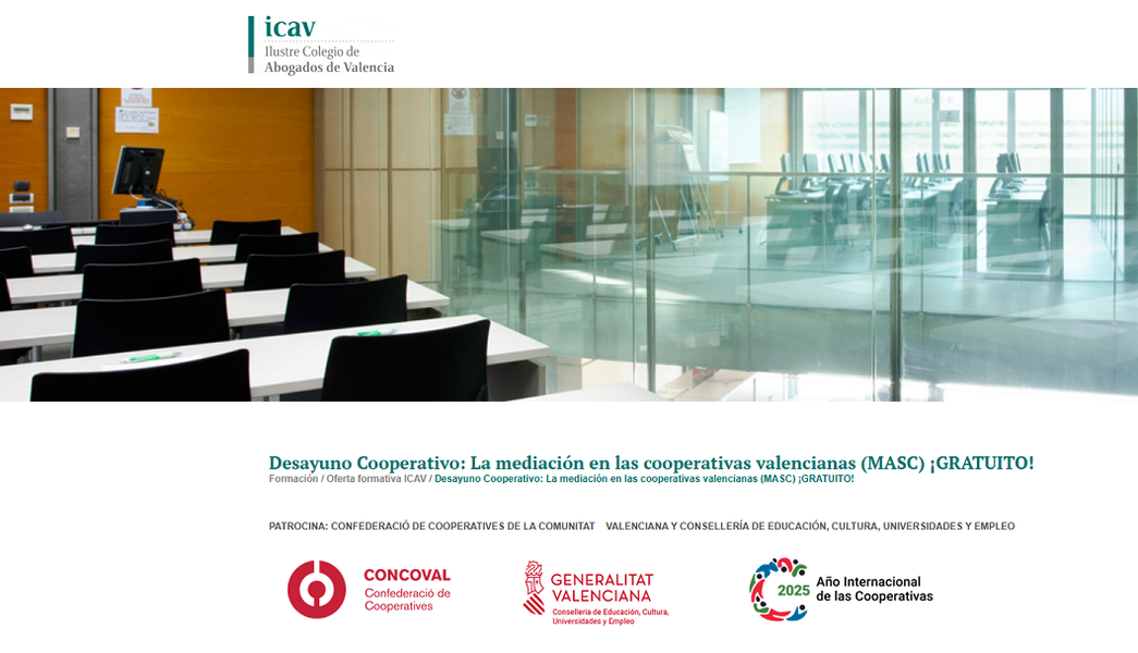 Desayuno cooperativo: la mediación en las cooperativas valencianas (MASC)