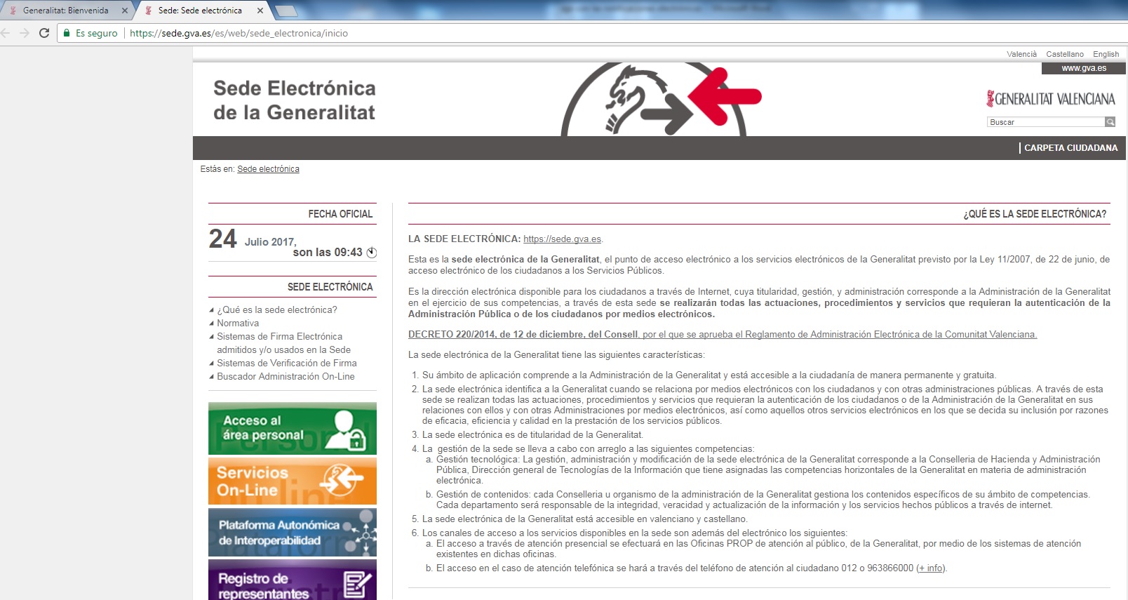 Sede electrnica de la Generalitat