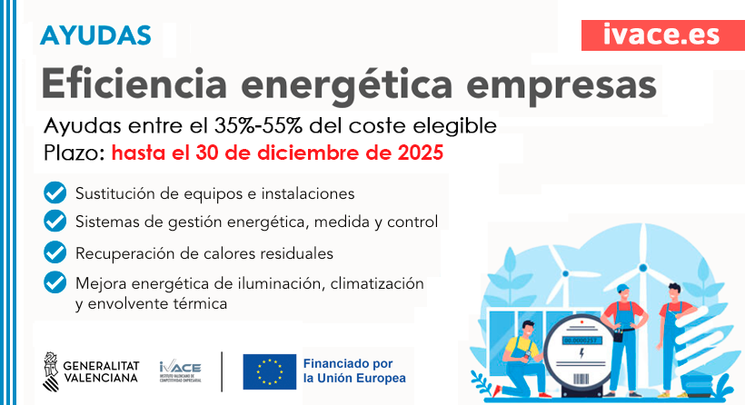 Se abre el plazo para solicitar las ayudas del IVACE para eficiencia energética en empresas 2025 