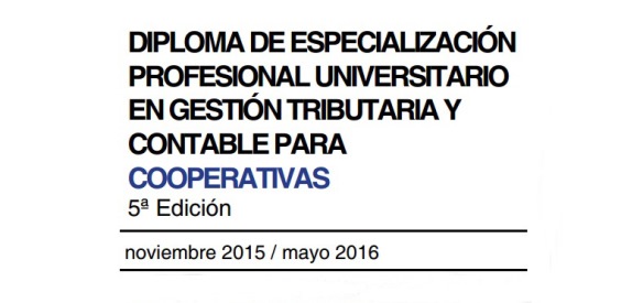 Diploma d'Especialització Professional Universitari en Gestió Tributària i Comptable per a Cooperatives