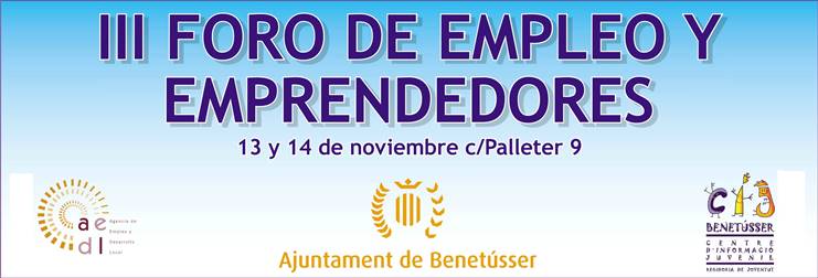III Fòrum d'Ocupació i Emprenedoria de Benetússer