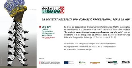 La UCEV presenta la 6na declaració educativa sobre la FP el 5 de maig