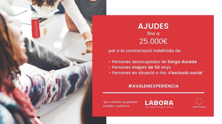 Labora ofereix fins a 25.000 euros a les empreses que contracten persones aturades de determinats col·lectius