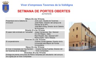 L'Ajuntament de Tavernes de la Valldigna celebra aquesta setmana Jornades de portes obertes al Viver d'Empreses 